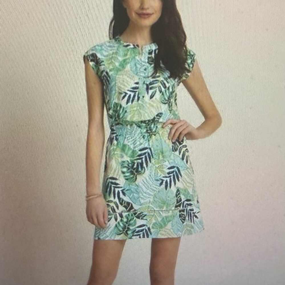 Hatley,‎ Tropical Leaf Print Dress, linen, NWTS size medium